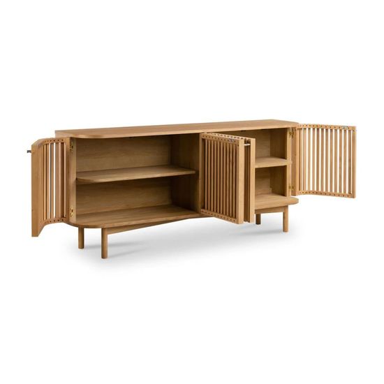 Soho Oak 4 Door Slatted Large Sideboard