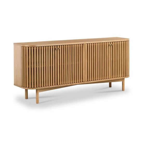 Soho Oak 4 Door Slatted Large Sideboard