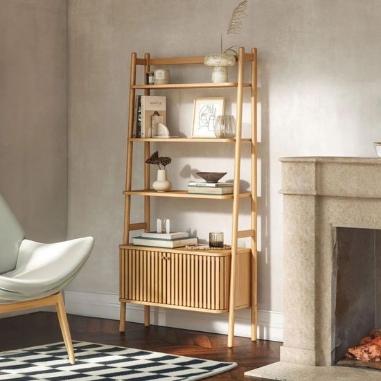 Soho Oak 2 Door Slatted Bookcase