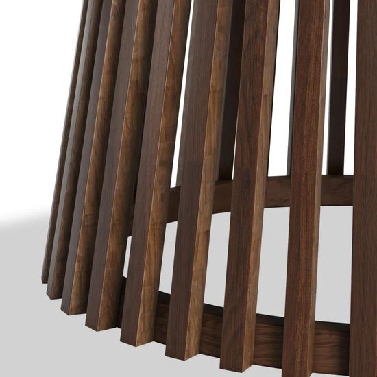 Soho Dark Oak 4 Seater Round Dining Table with Slatted Base - 120cm