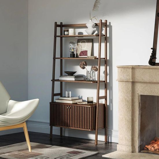 Soho Dark Oak 2 Door Slatted Bookcase