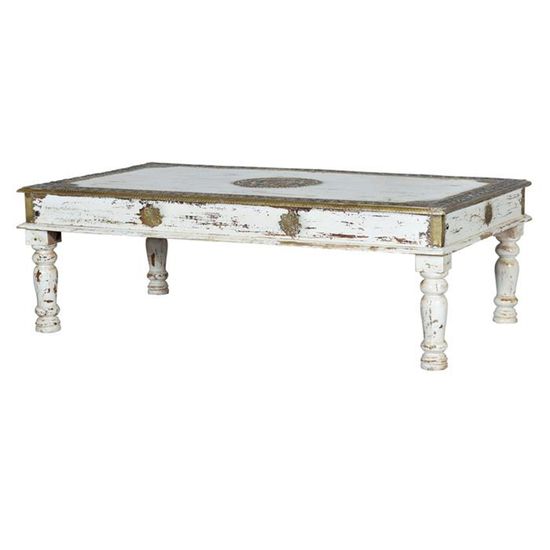 Solesia White Mango Wood Coffee Table