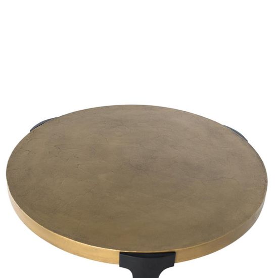 Oxwich Gold Metal Round Coffee Table