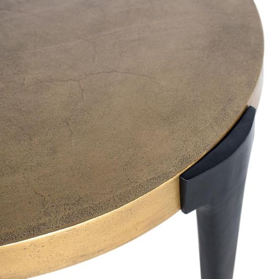 Oxwich Gold Metal Round Coffee Table