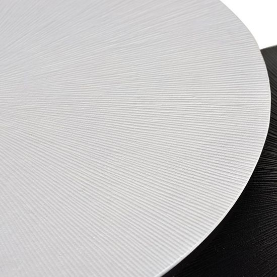 Minziro White and Black Round Coffee Table - Set of 2