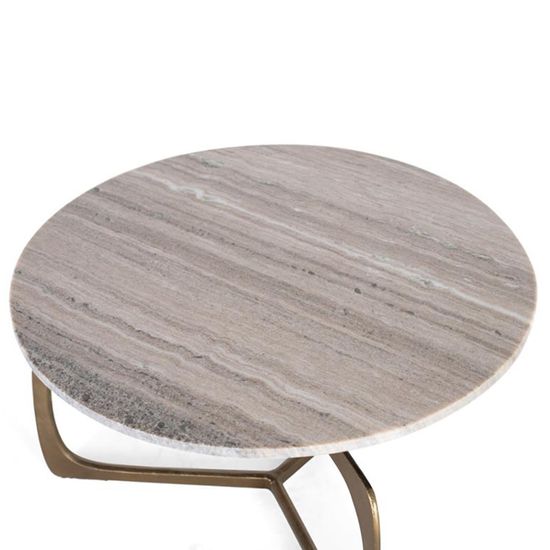 Newgale Grey Marble and Gold Round Coffee Table