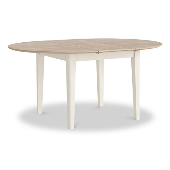 Marlow White 4-6 Seater Round Extending Dining Table - 120cm-155cm