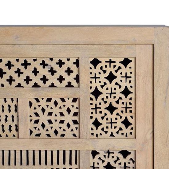 Hiram Carved Mango Wood 3 Door Extra Large Sideboard - 190cm