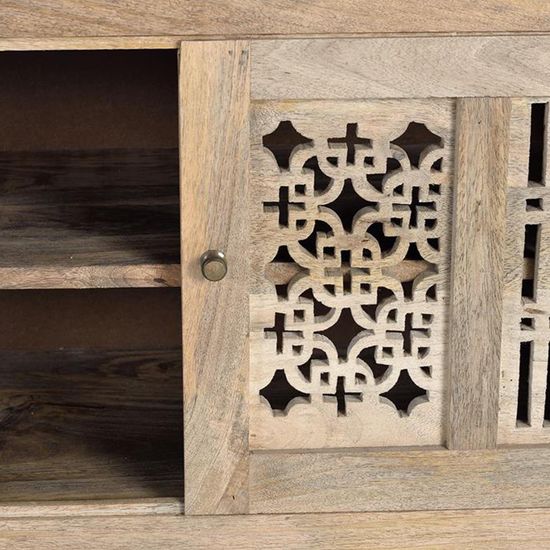 Hiram Carved Mango Wood 2 Door TV Unit