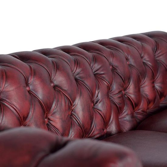 Angwin Brown Leather Chester 3 Seater Sofa