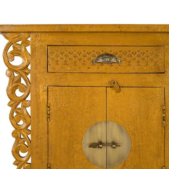 Lubesh Ochre Mango Wood 6 Door Extra Large Sideboard - 180cm