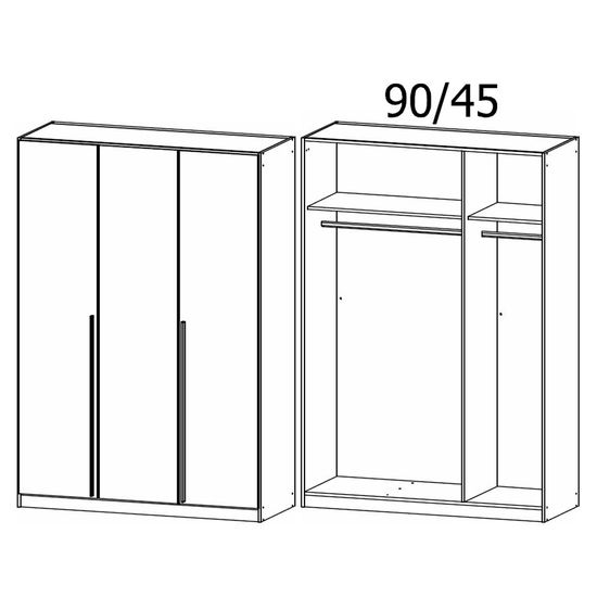 Rauch Alba 136cm 3 Door Wardrobe - White Gloss