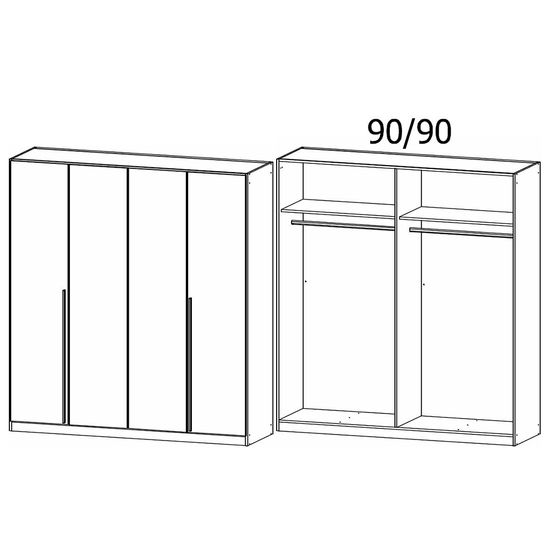 Rauch Alba 181cm 4 Door Wardrobe - Metallic Grey