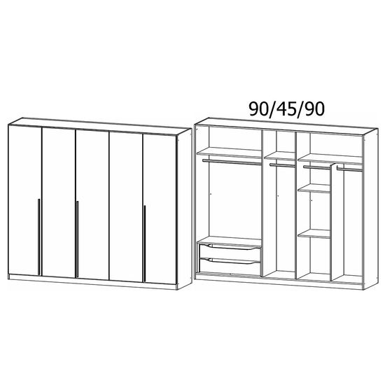 Rauch Alba 226cm 5 Door Wardrobe - White Gloss