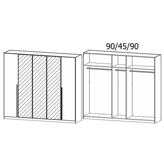 Rauch Alba 226cm 5 Door Mirror Wardrobe - Alpine White
