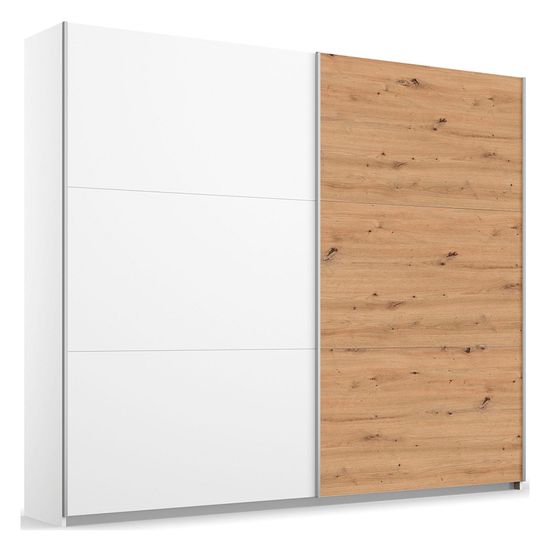 Rauch Aurelio 218cm Alpine White and Artisan Oak 2 Door Sliding Wardrobe