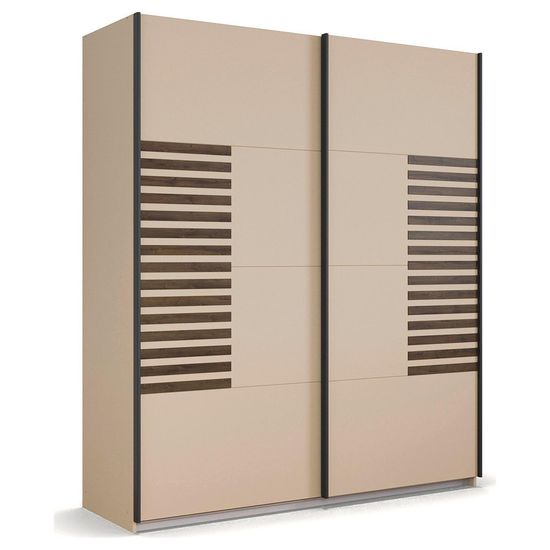Rauch Barea 181cm 2 Door Sliding Wardrobe - Champagne and Atlantic Dark Oak