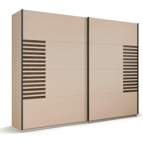 Rauch Barea 271cm 2 Door Sliding Wardrobe - Champagne and Atlantic Dark Oak