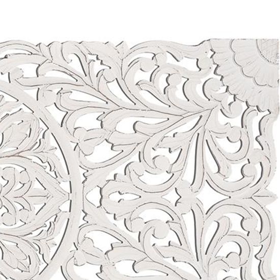 Radoyya White Carved Wood Headboard - 166cm