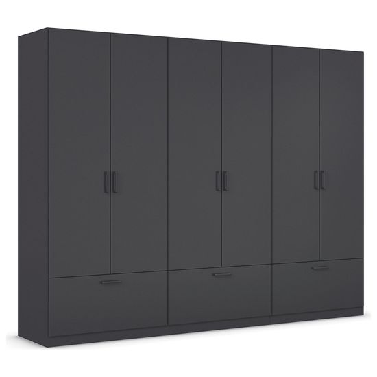Rauch Bari 271cm 6 Door Wardrobe with Drawers - Metallic Grey