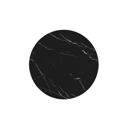 Carrera Black Marquina Engineered Marble 4-6 Seater Round Dining Table - 130cm