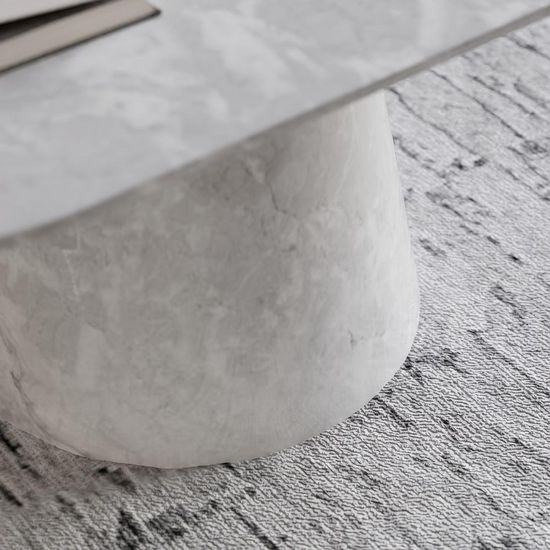 Carrera Armani Grey Engineered Marble Oval Coffee Table