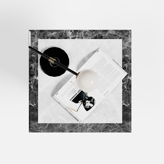 Venice Armani Grey Engineered Marble Side Table