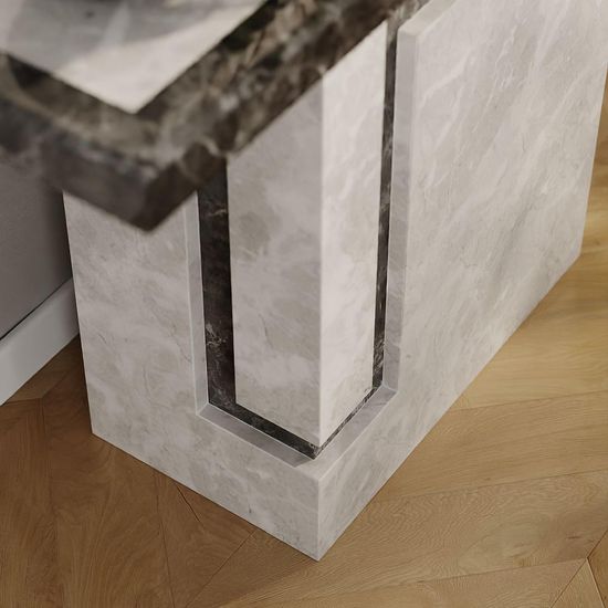 Venice Armani Grey Engineered Marble Console Table