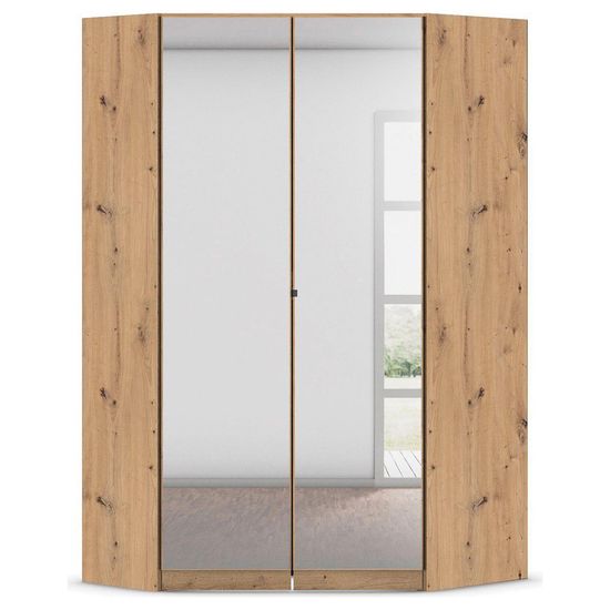 Rauch Costa 117cm 2 Door Mirrored Corner Wardrobe - Artisan Oak