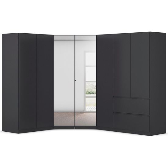 Rauch Costa 208cm 7 Door L-Shaped Corner Wardrobe - Metallic Dark Grey