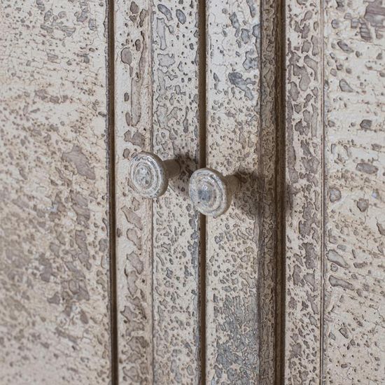 Adley Beige Mango Wood 4 Door Display Cabinet