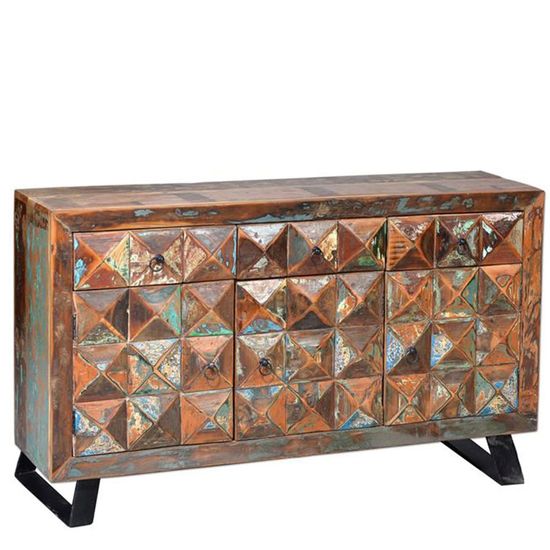 Hasley Recycled Wood 3 Door Medium Sideboard - 150cm