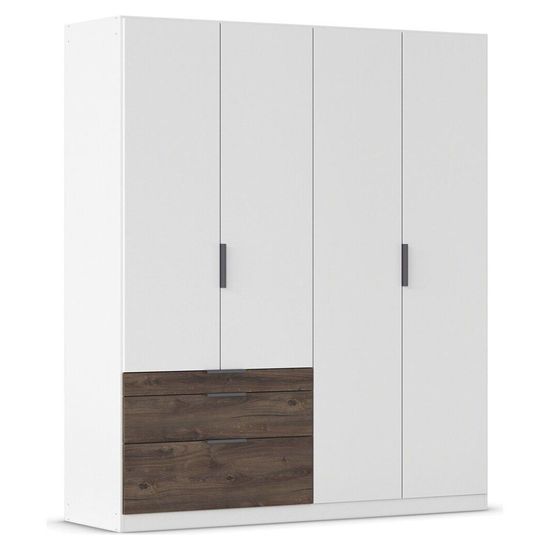 Rauch Koda 181cm 4 Door Wardrobe with RHF Drawers - Alpine White