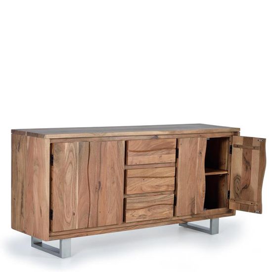 Monza Natural Acacia Wood 4 Door Large Sideboard - 172cm
