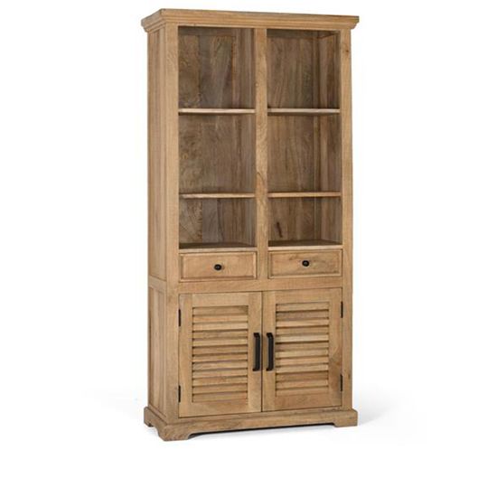 Jaylene Lovered Mango Wood Bookcase with Cupboard