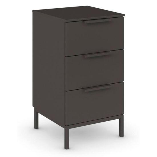 Rauch Flipp 3 Drawer Bedside Cabinet with Metal Base - Graphite