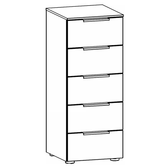 Rauch Flipp 5 Drawer Tall Chest with Metal Base - Artisan Oak