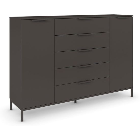 Rauch Flipp 2 Door Sideboard with Metal Base - 180cm - Graphite