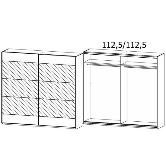 Rauch Malibu 226cm 2 Door Sliding Wardrobe - Metallic Dark Grey