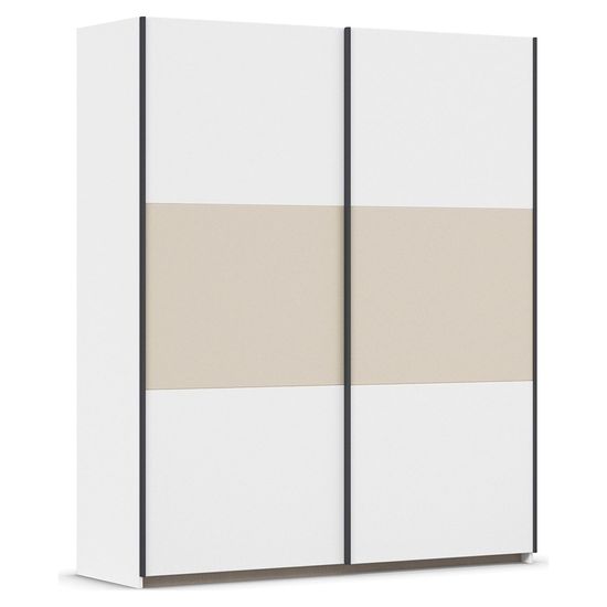 Rauch Neo 175cm 2 Door Sliding Wardrobe - Alpine White and Champagne