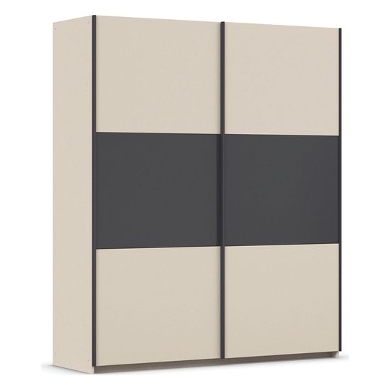 Rauch Neo 175cm 2 Door Sliding Wardrobe - Champagne and Metallic Dark Grey