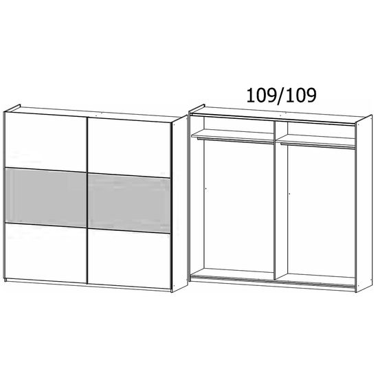 Rauch Neo 218cm 2 Door Sliding Wardrobe - Alpine White and Champagne