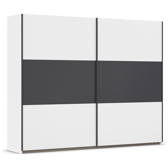 Rauch Neo 261cm 2 Door Sliding Wardrobe - Alpine White and Metallic Dark Grey