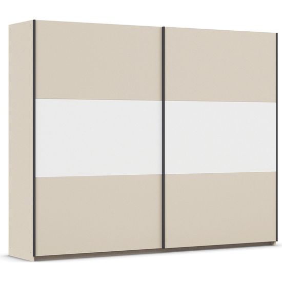 Rauch Neo 261cm 2 Door Sliding Wardrobe - Champagne and Alpine White