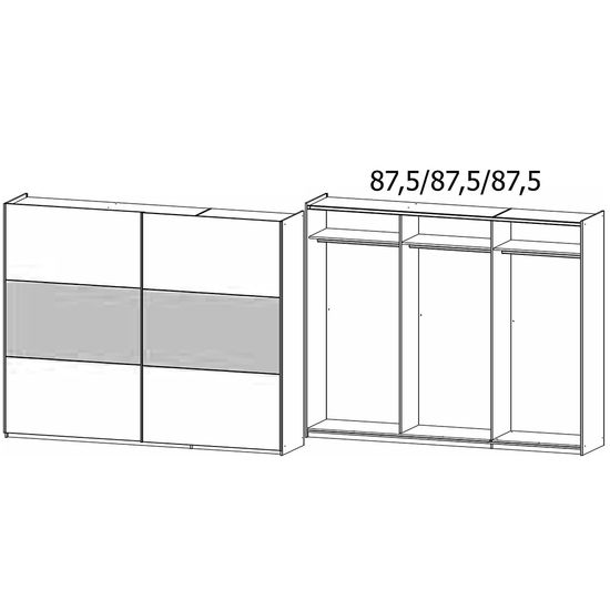Rauch Neo 261cm 2 Door Sliding Wardrobe - Champagne and Alpine White