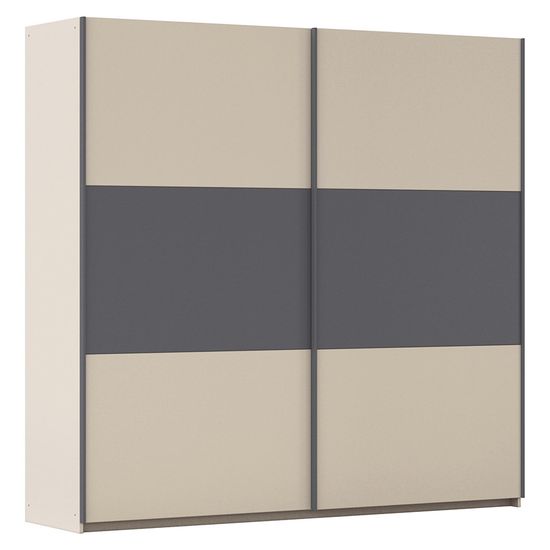 Rauch Sajo 218cm 2 Door Sliding Wardrobe - Champagne and Metallic Dark Grey