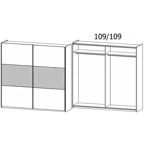 Rauch Sajo 218cm 2 Door Sliding Wardrobe - Champagne and Metallic Dark Grey