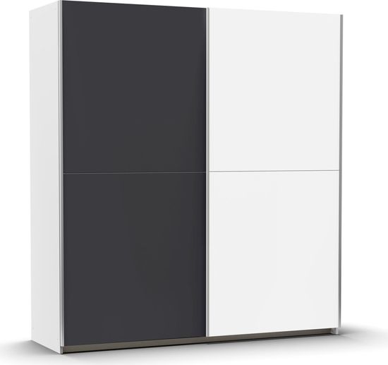 Rauch Saturn 175cm 2 Door Sliding Wardrobe - Alpine White and Metallic Dark Grey