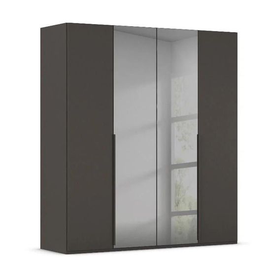 Rauch Paola 201cm 4 Door Wardrobe - Graphite and Grey Glass