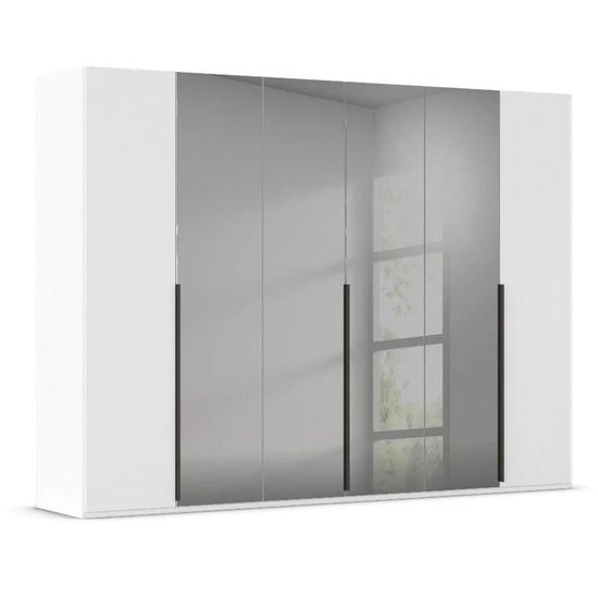 Rauch Paola 301cm 6 Door Wardrobe - Alpine White and Grey Glass